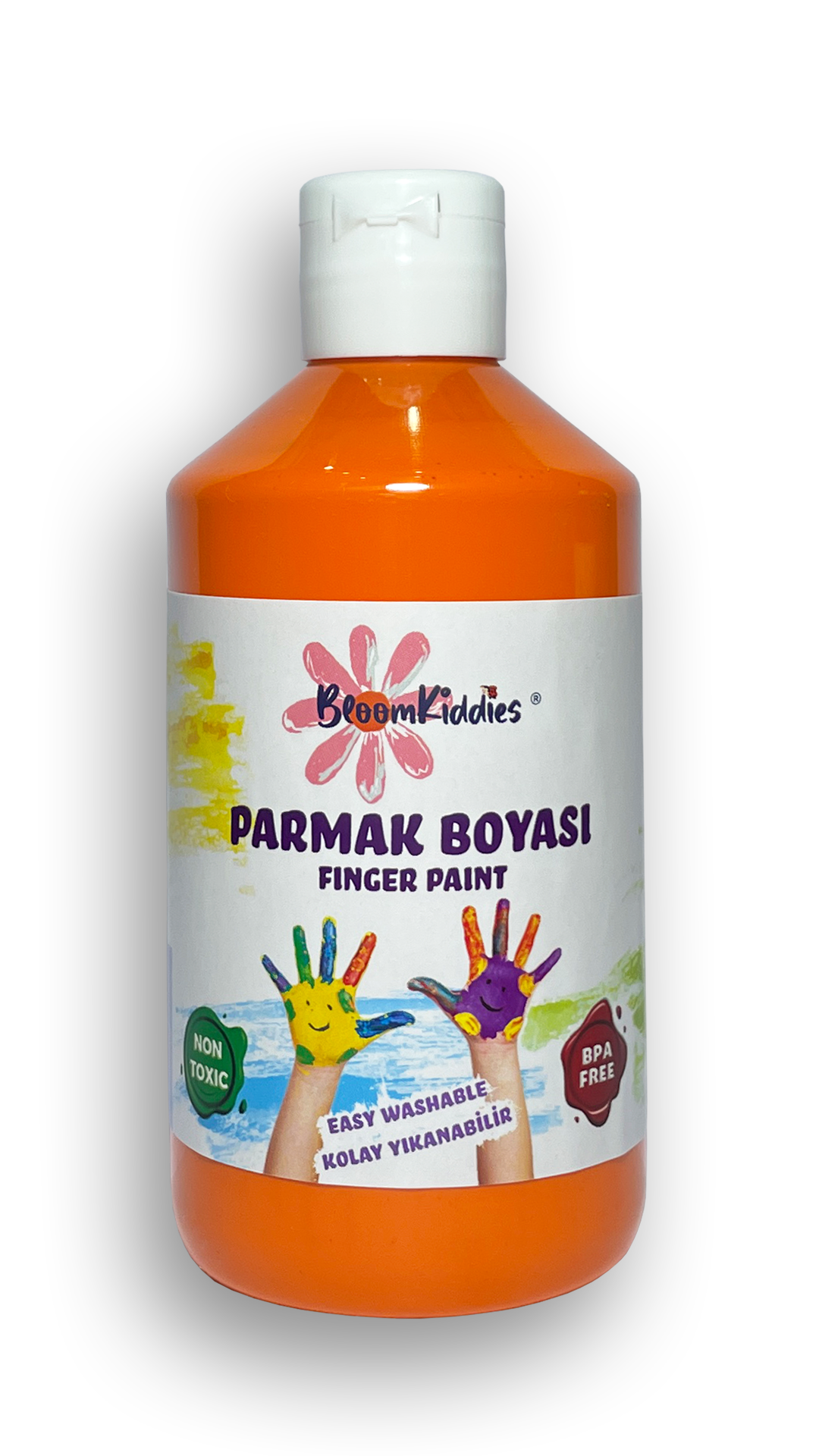 BloomKiddies - Yıkanabilir Parmak Boya 300 ml- Turuncu